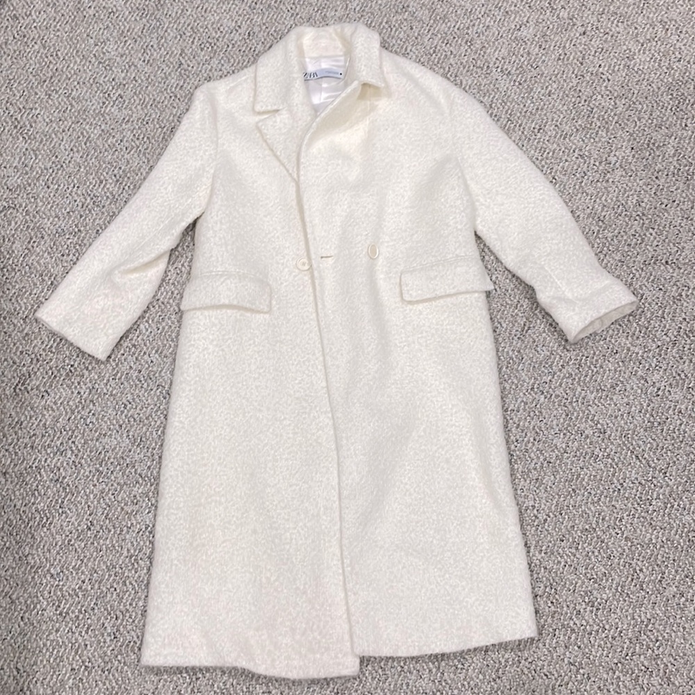Zara Ivory Wool Coat